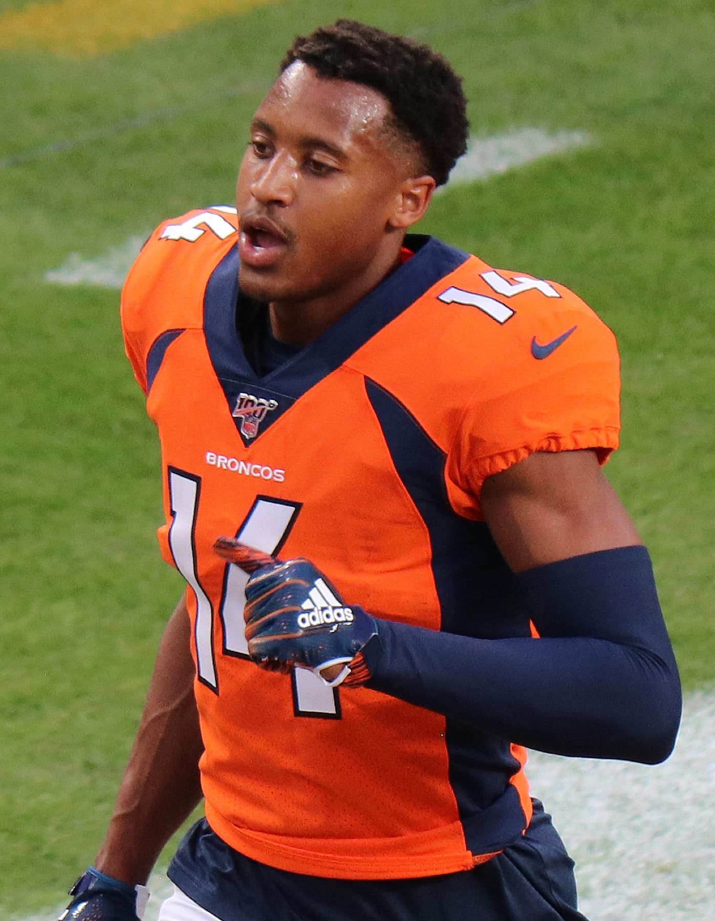Courtland Sutton on the field in his Denver Broncos uniform